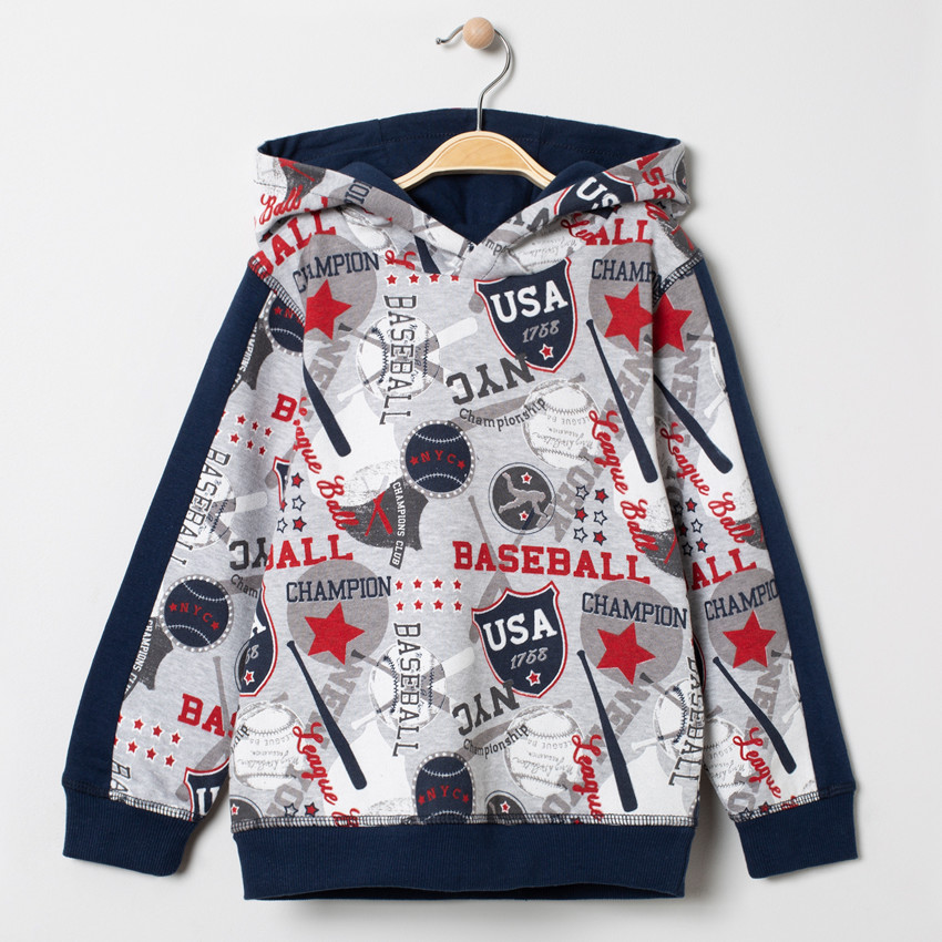 Sweat à capuche en molleton imprimé all-over 