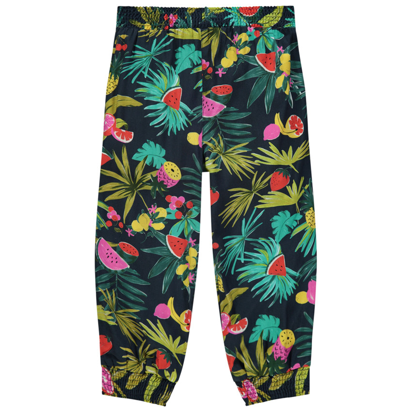 Παντελόνι 3/4 με σχέδιο tropical σε όλη την επιφάνεια 