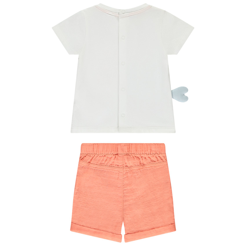 Σετ σορτς και κοντομάνικο μπλουζάκι με φαντεζί σχέδιο φάλαινας για bebe αγόρι 