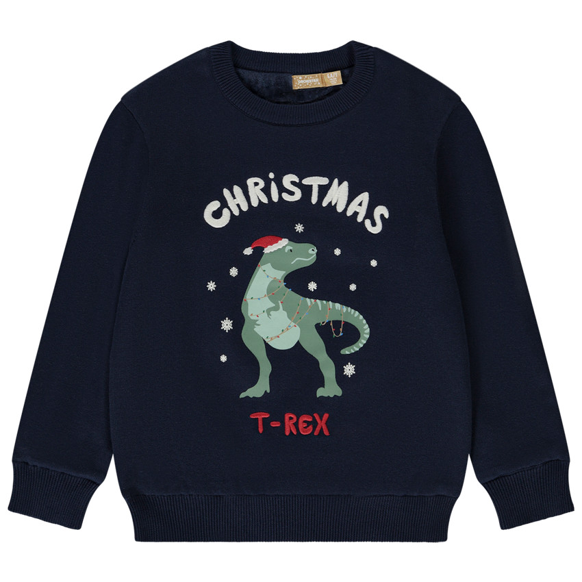 Πλεκτό πουλόβερ με σχέδιο δεινόσαυρου για αγόρι 