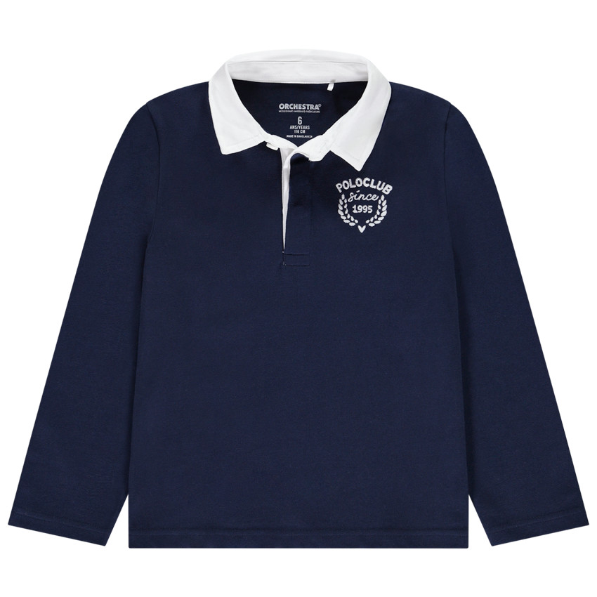 Πολυάρι μακρυμάνικο με κέντημα και δίχρωμο για αγόρι 