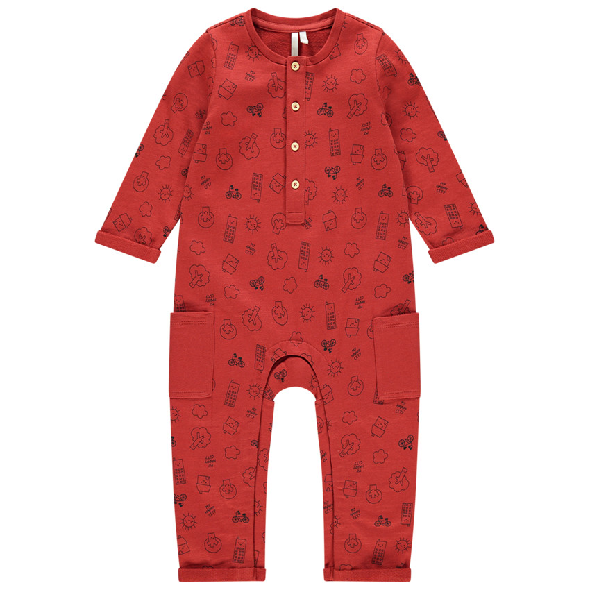 Combi μακρύ με οργανικό βαμβάκι με σχέδιο για bebe αγόρι 