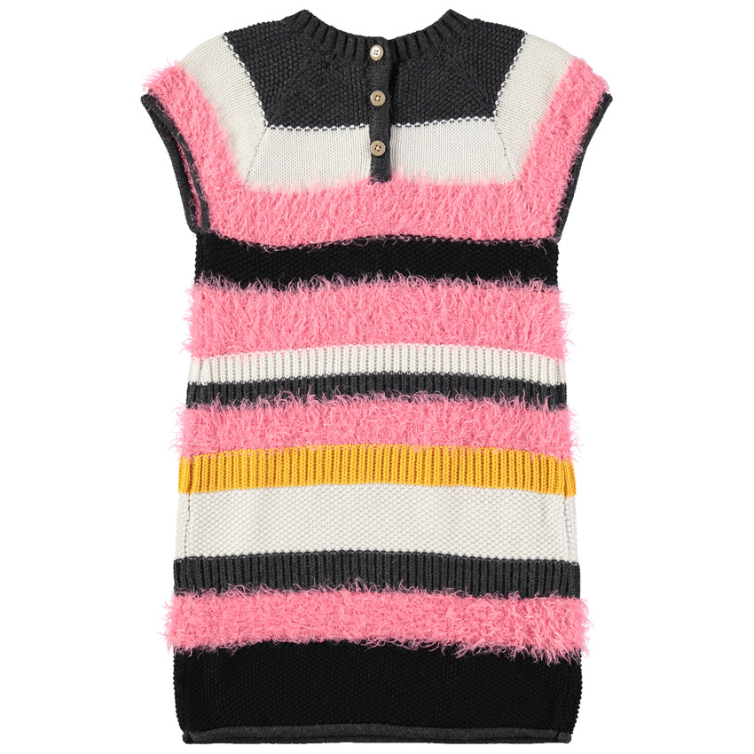 Πλεκτό κοντομάνικο ριγέ φόρεμα σε φαντεζί πλέξη  Additional Πλεκτό κοντομάνικο ριγέ φόρεμα σε φαντεζί πλέξη