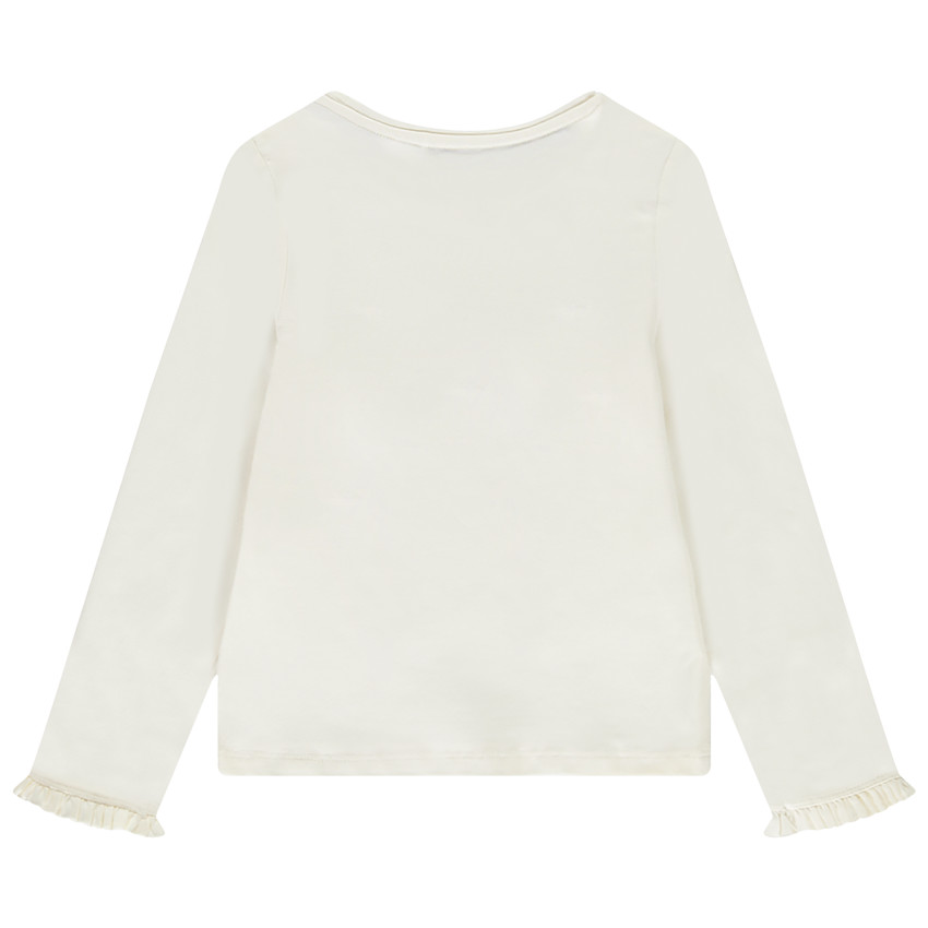 Μακρυμάνικο T-shirt με φιόγκο από τούλι για κορίτσι 