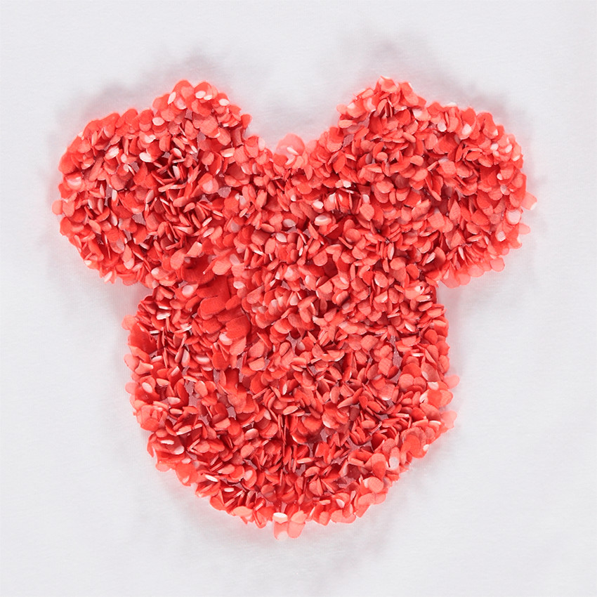 T-shirt manches longues en coton motif Minnie en relief Disney 