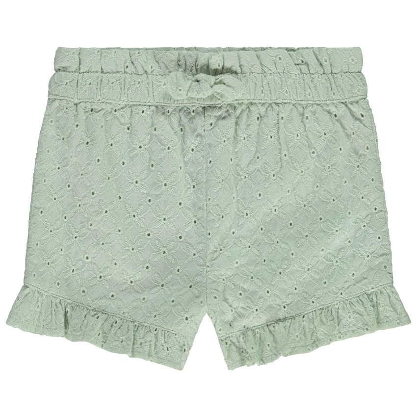 Σορτς μονόχρωμο με δαντέλα για bebe κορίτσι 