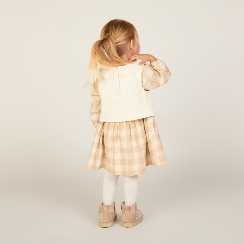 Σύνολο 2 τεμαχίων με καρό φόρεμα για κορίτσι μωρό 