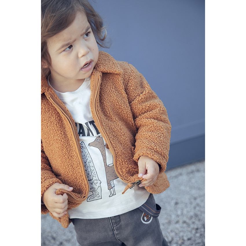 T-shirt μακρυμάνικο βαμβακερό σχέδιο ζωάκια για bebe αγόρι 