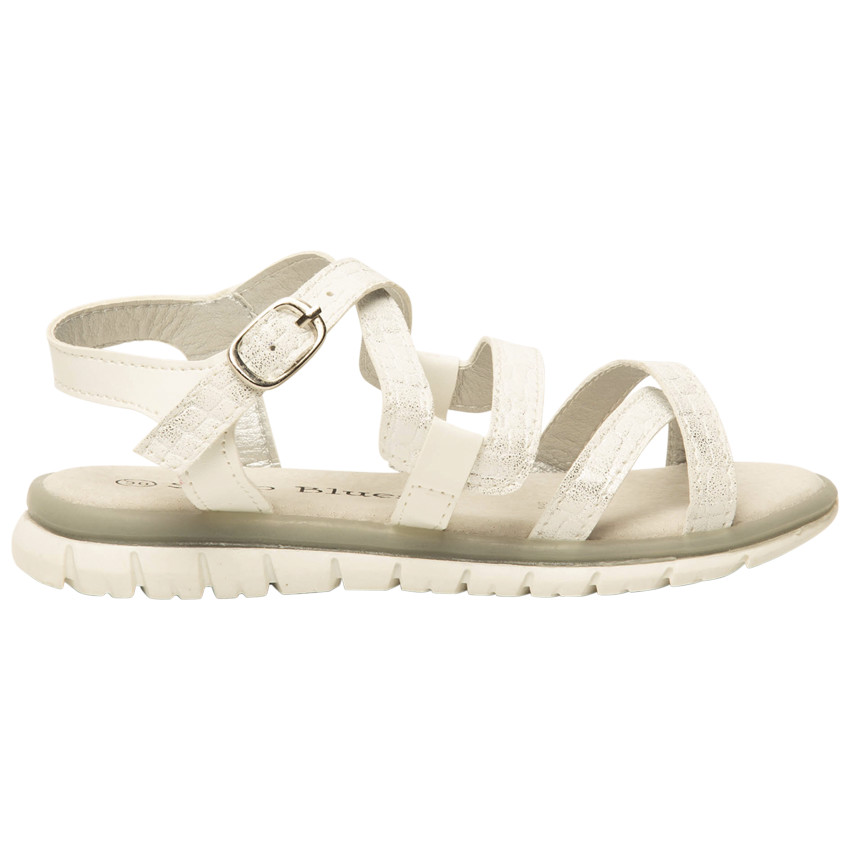 Λευκά σανδάλια με φαντεζί λουράκια για κορίτσι 