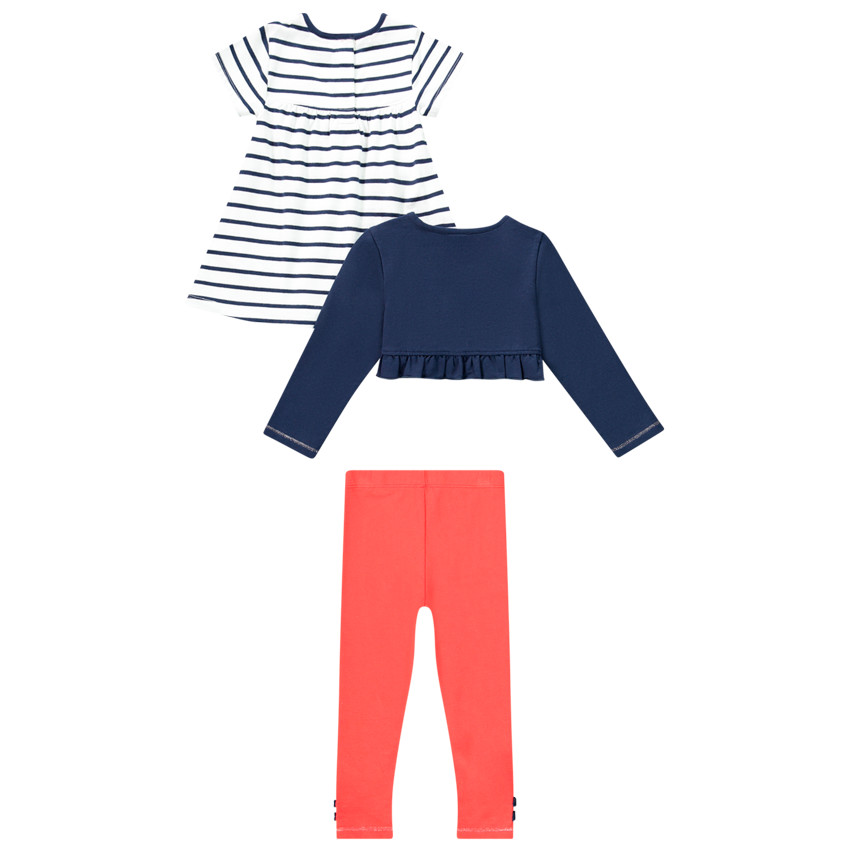 Σετ 3 κομμάτια Τουνίκ, Ζακέτα και  κολάν για bebe κορίτσι 