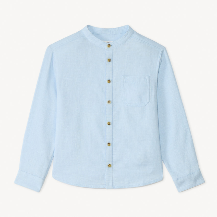 Πουκάμισο με μακριά μανίκια και γιακά mao για αγόρι 