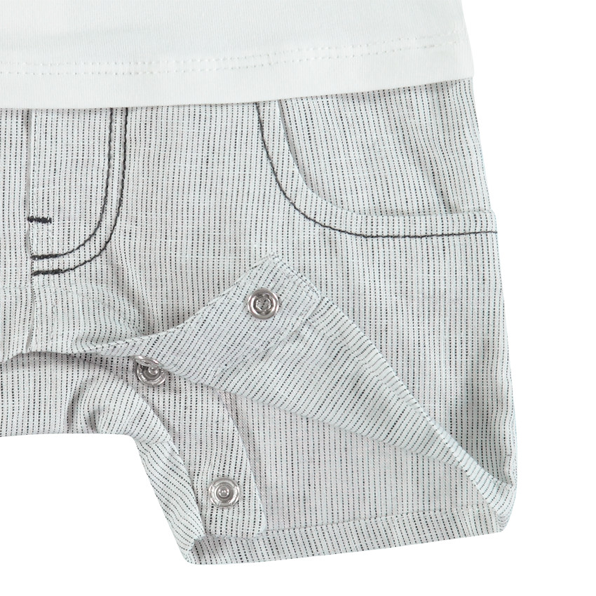 Combi κοντό effet 2 σε 1 σχέδιο φάλαινα 