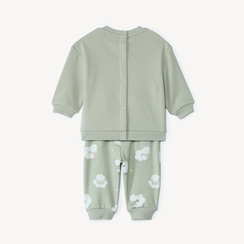 Σετ φόρμας molleton με σχέδιο πρόβατο για μωρό 