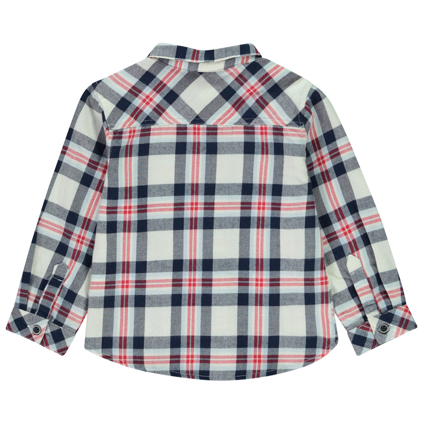Πουκάμισο μακρυμάνικο με καρό σχέδιο και τσέπη για μωρό αγόρι 