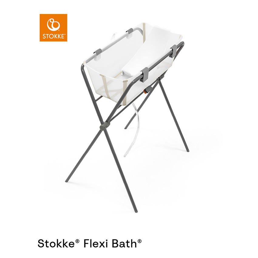 Σετ πλεκτή αναδιπλούμενη μπανιέρα Flexi Bath με αφαιρούμενο transat λουτρού sandy beige 