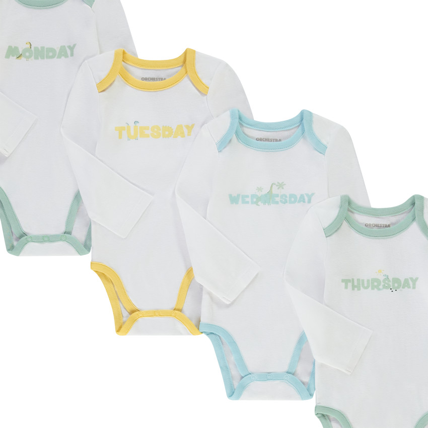 "Σετ από 7 μακρυμάνικα bodies εβδομάδας για μωρό" 