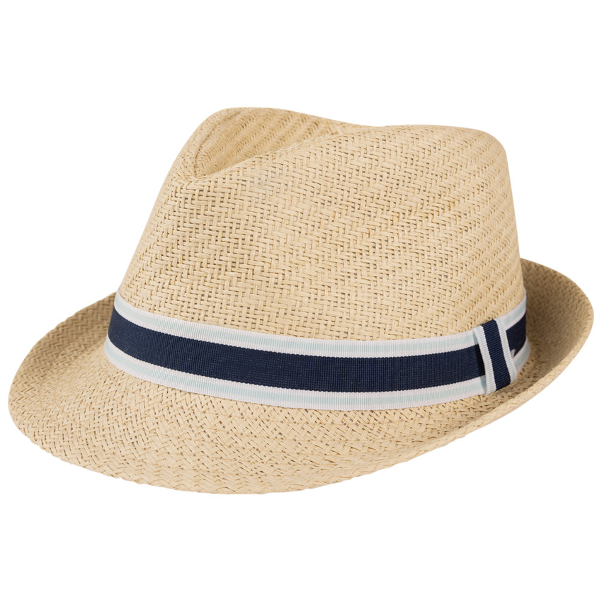 Καπέλο Borsalino πλεκτό με δίχρωμο γαζί για αγόρι 