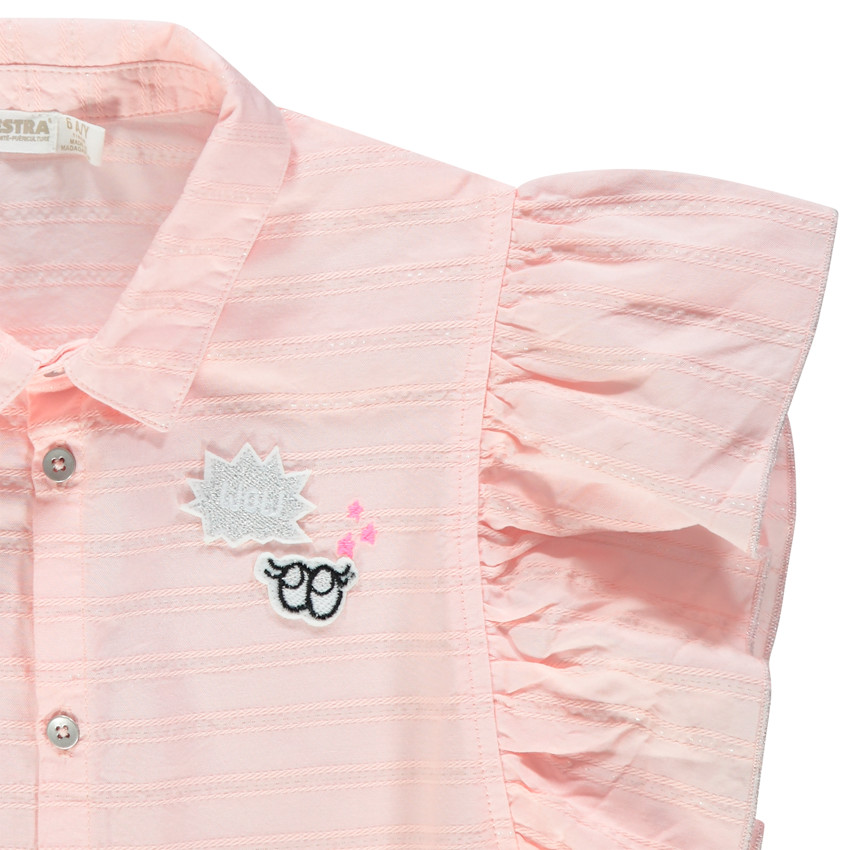 Πουκάμισο κοντομάνικο με βολάν και patch 