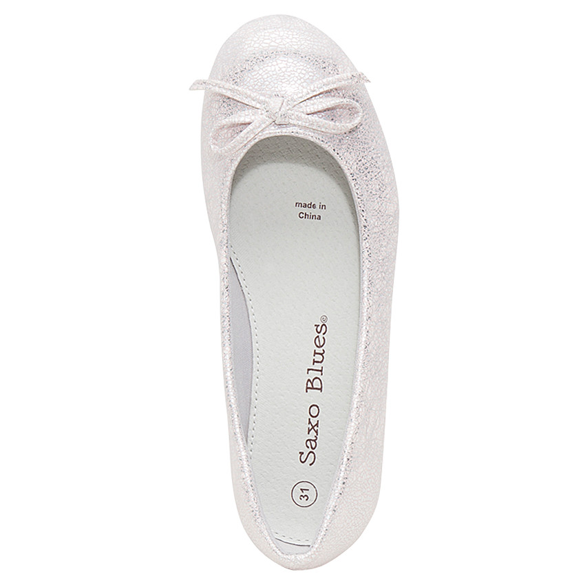 Μπαλαρίνες ασημί με ανάφλυφο σχέδιο 