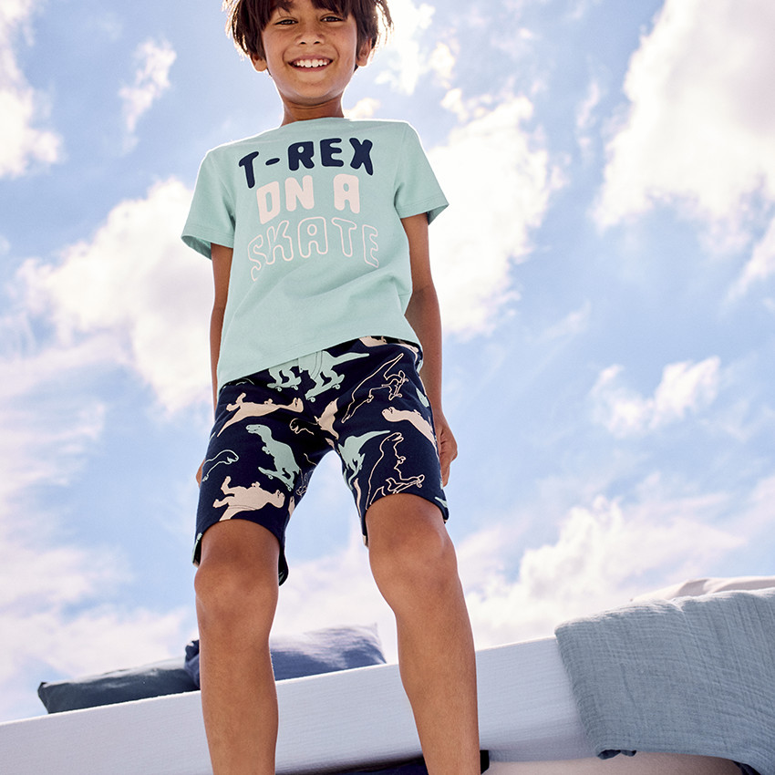 Σετ πιτζάμα κοντό με σχέδιο T-Rex για αγόρι 