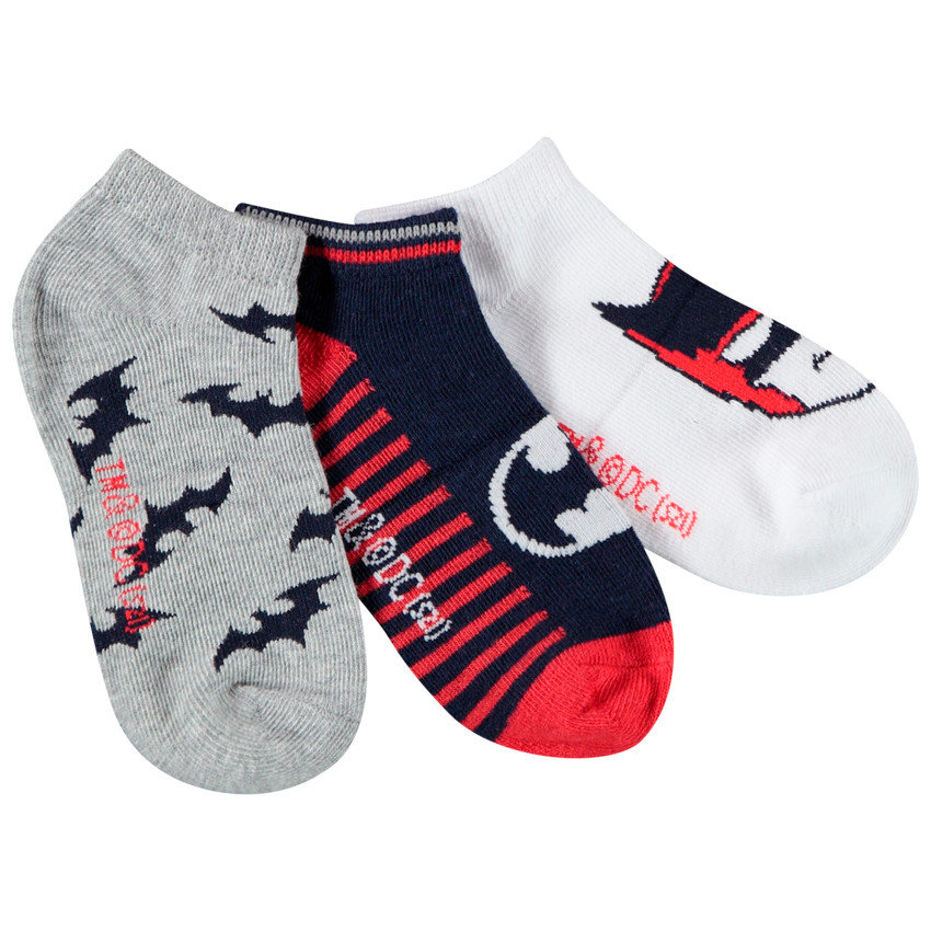 Σετ από 3 ζευγάρια κάλτσες κοντές Batman για αγόρι 