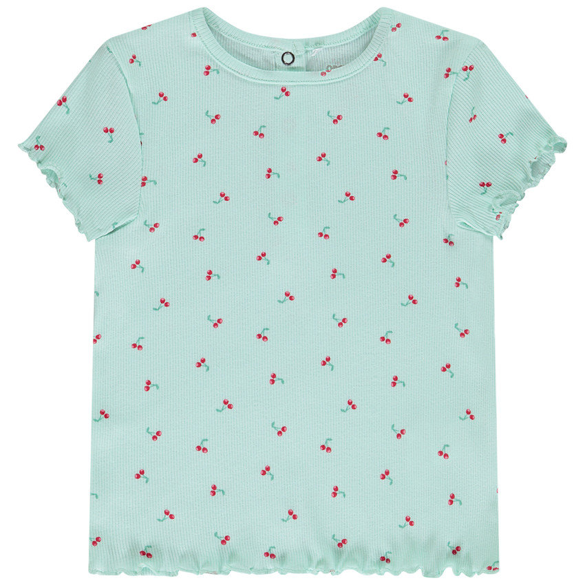 T-shirt κοντομάνικο με σχέδιο ριπ για κορίτσι 