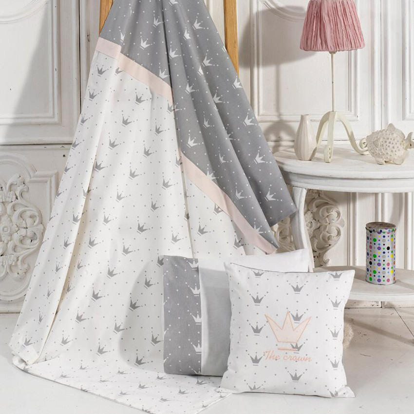 Σετ παπλωματοθήκη crown ροζ 