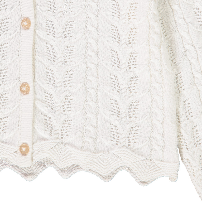 Ζακέτα μπολερό από πλεκτό με σχέδιο αζούρ και glitter για κορίτσι 