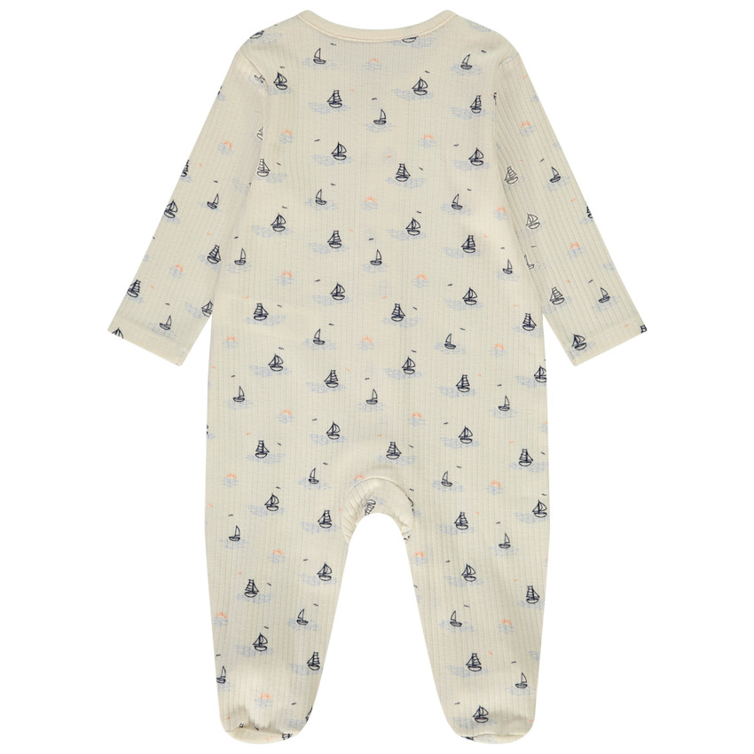 Dors-bien côtelé imprimé voiliers pour bébé garçon 