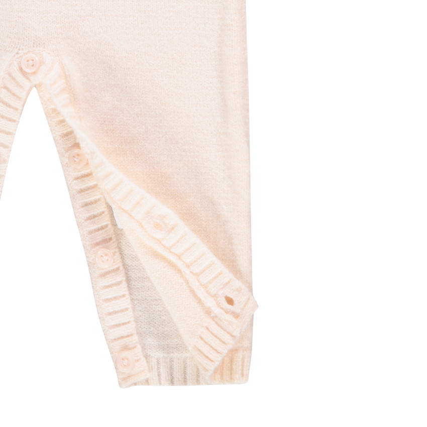 Combinaison longue en tricot avec maille fantaisie ajourée pour bébé fille Main Combinaison longue en tricot avec maille fantaisie ajourée pour bébé fille