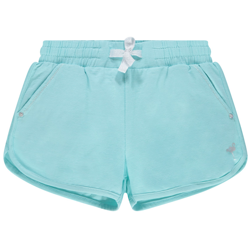 Σορτς μονόχρωμο από jersey με σχέδιο σε ασημένιο foil 