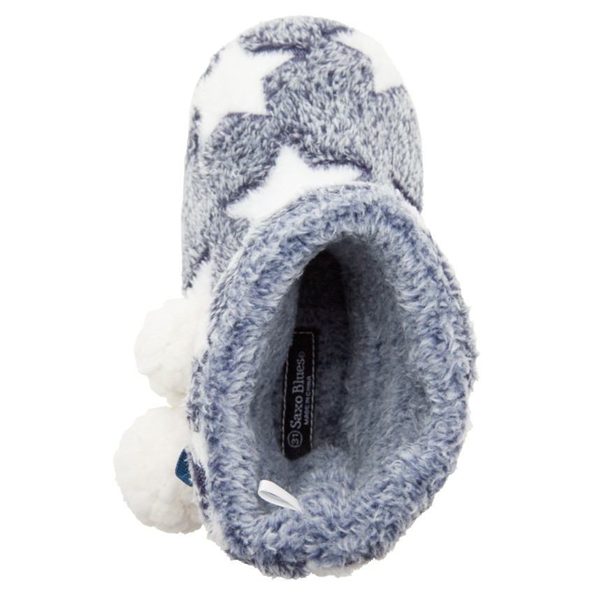 Παντοφλάκια σε σχήμα μποτάκια από sherpa πλήρως επενδεδυμένα με πομ πον από νούμερο 24 έως 27 