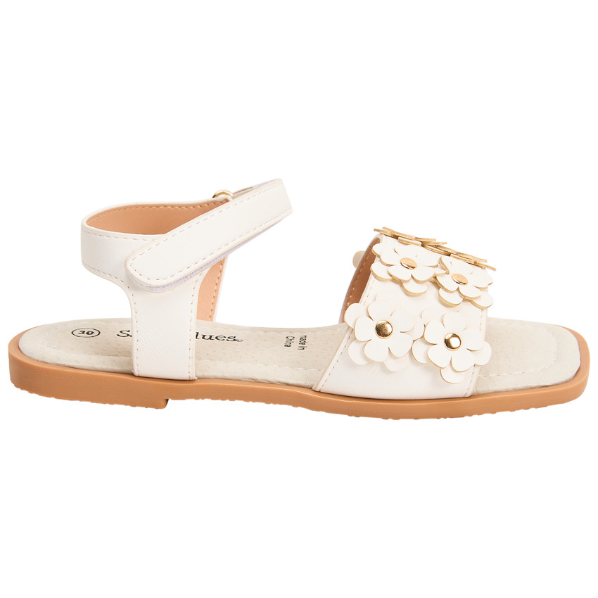 Σανδάλια με λουλούδια 3D και καρφίτσες για κορίτσι 