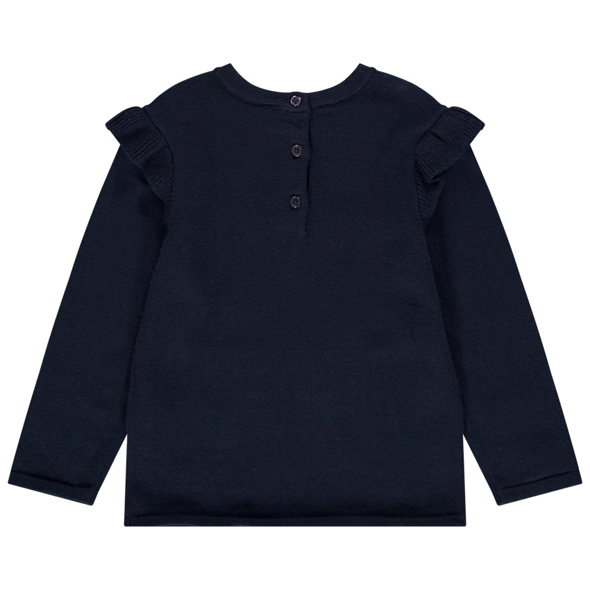 Πουλόβερ βαμβακερό με φαντεζί σχέδιο για μωρό κορίτσι 