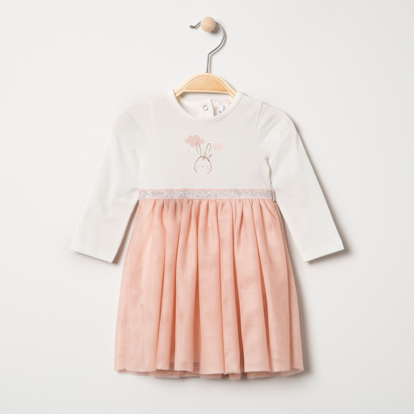 Φόρεμα 2 σε 1 με στάμπα λαγουδάκι, τούλι και ασημί λάστιχο  Additional Φόρεμα 2 σε 1 με στάμπα λαγουδάκι, τούλι και ασημί λάστιχο