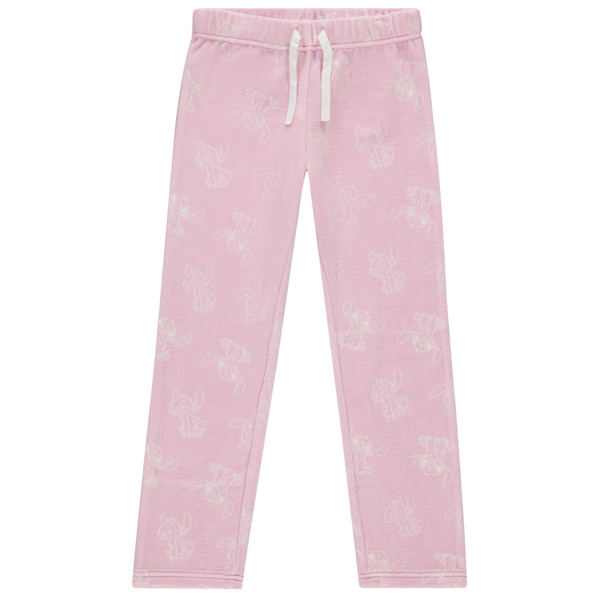 Σετ πιτζάμας 2 τμχ. από βελουτέ με σχέδιο Stitch για κορίτσι 