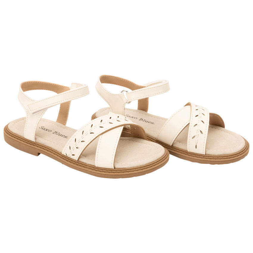 Σανδάλια με velcros και πλεξούδα για κορίτσι 