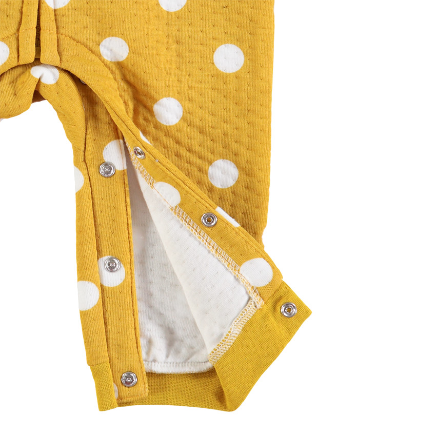 Combi μακρύ με πουα με επένδυση jersey για bebe κορίτσι 