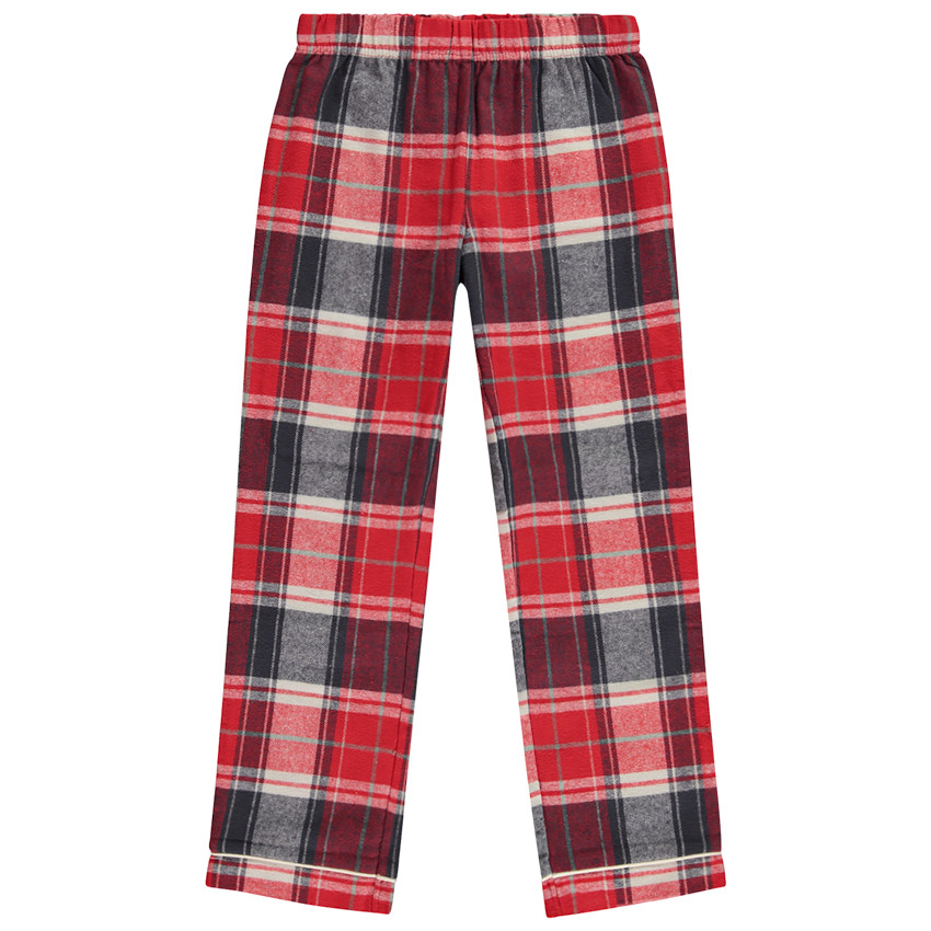 Πιτζάμα 2 τμχ. με καρό παντελόνι από φλάνελο 