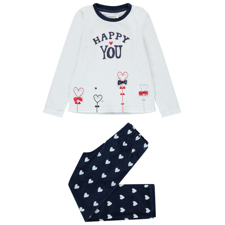 Pyjama en velours motif coeurs   Additional Pyjama en velours motif coeurs