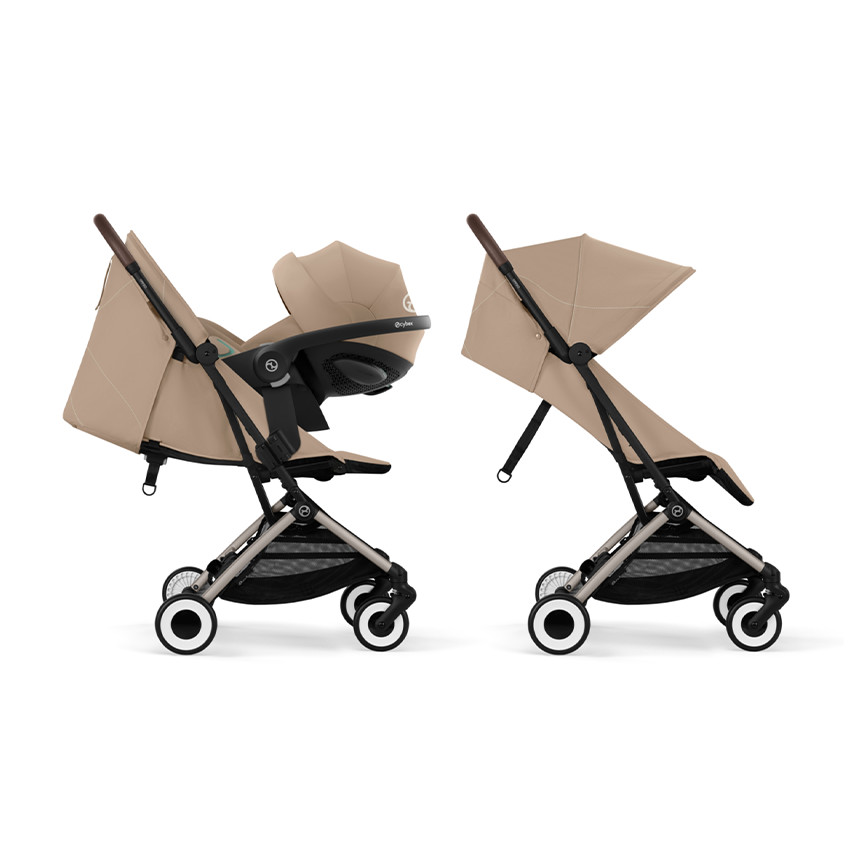 Καρότσι μπαστούνι ultra-compact Orfeo ταμπά/αμυγδάλου 