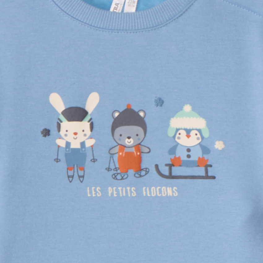 Ensemble jogging molleton motif ski pour bébé garçon 