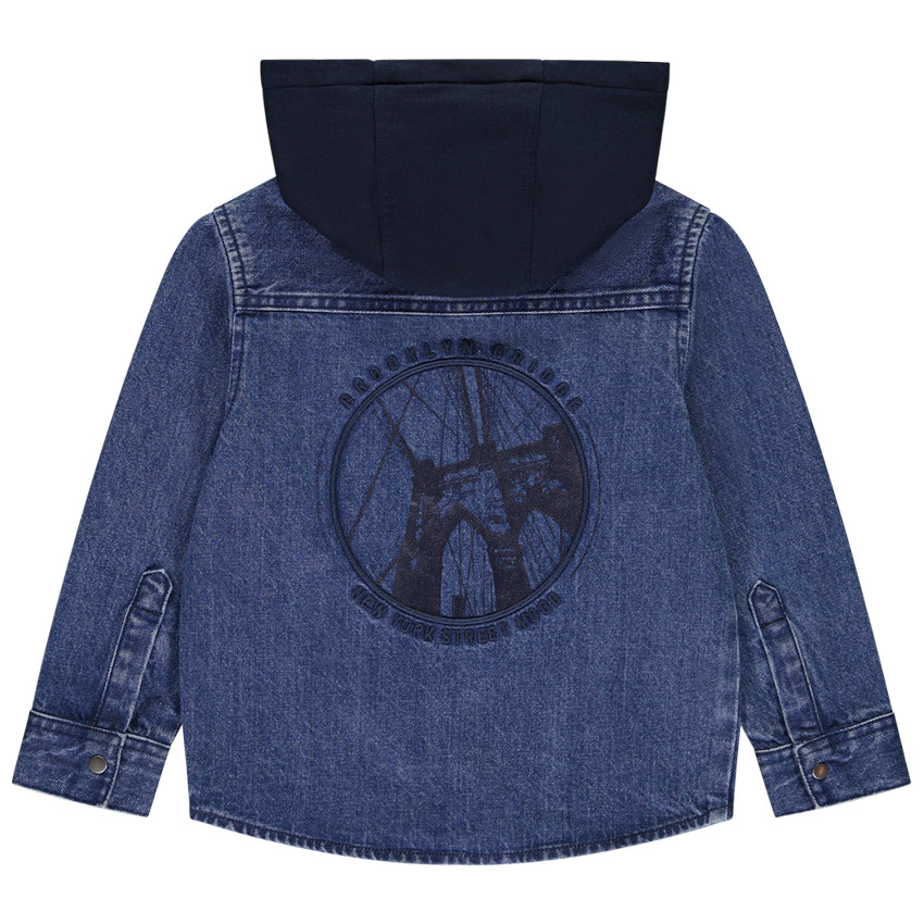 Surchemise en denim brodé et capuche amovible pour garçon  Additional Surchemise en denim brodé et capuche amovible pour garçon