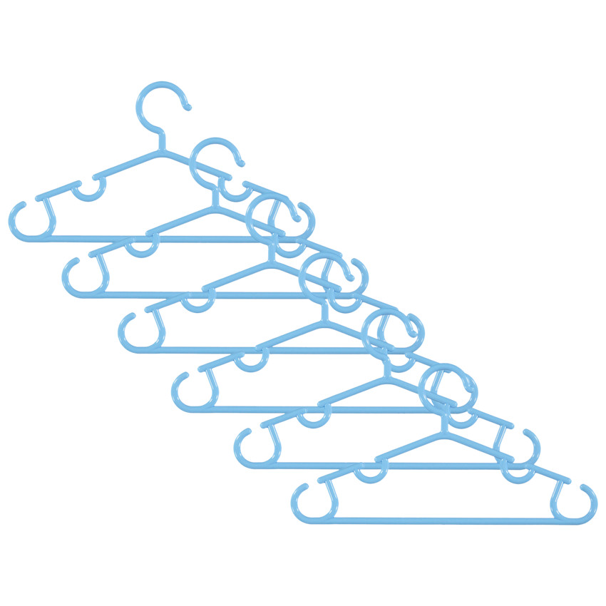 Κρεμάστρες πλαστικές 6τμχ - Μπλε 