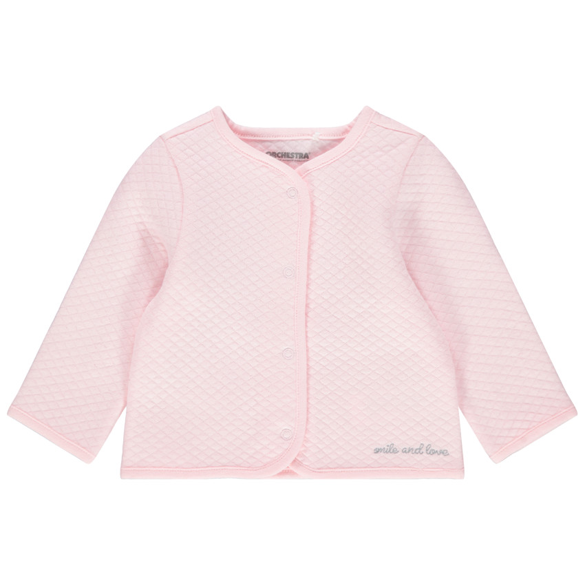 Φανελένια ζακέτα με κεντημένη φράση 