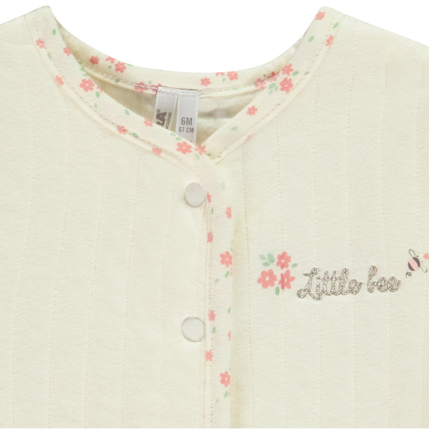 Σετ 4 τεμαχίων κορδέλα + γιλέκο με επένδυση με body και παντελόνι για bebe κορίτσι 