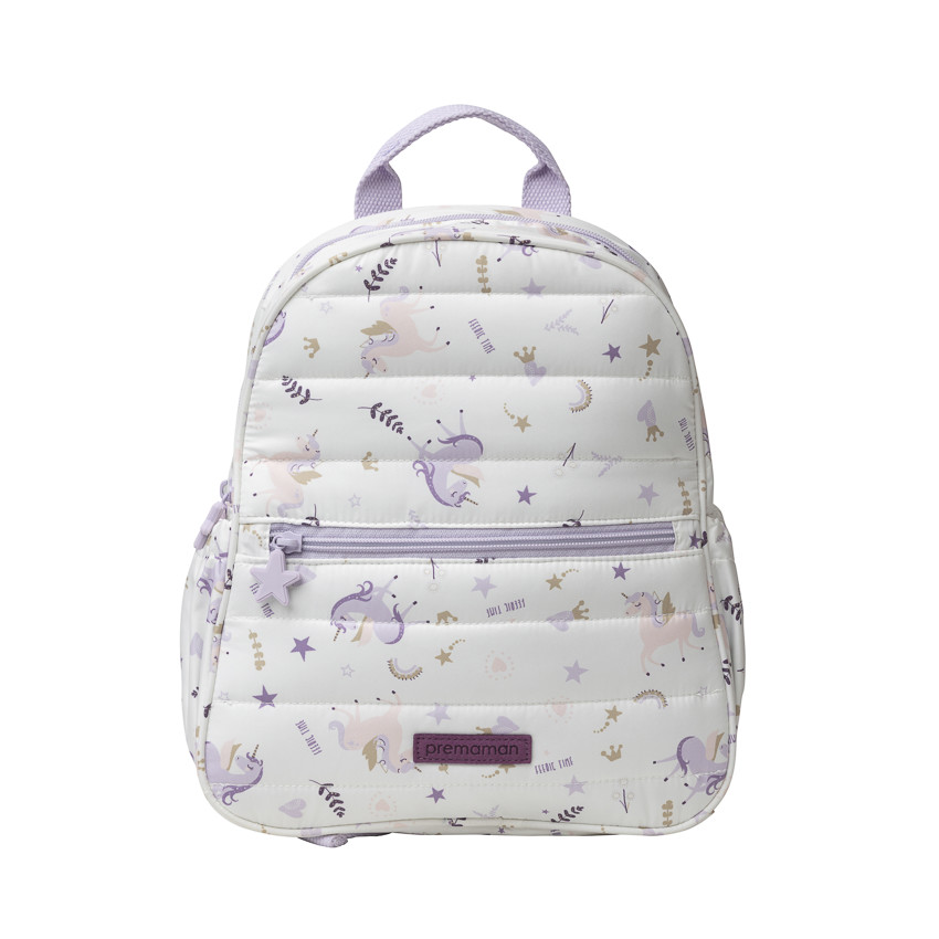 Sac à dos isotherme imprimé licornes blanc 