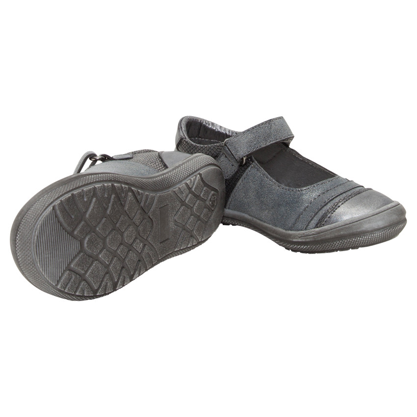 Μαλακά παπουτσάκια γκρι με διακοσμητικά λουράκια  