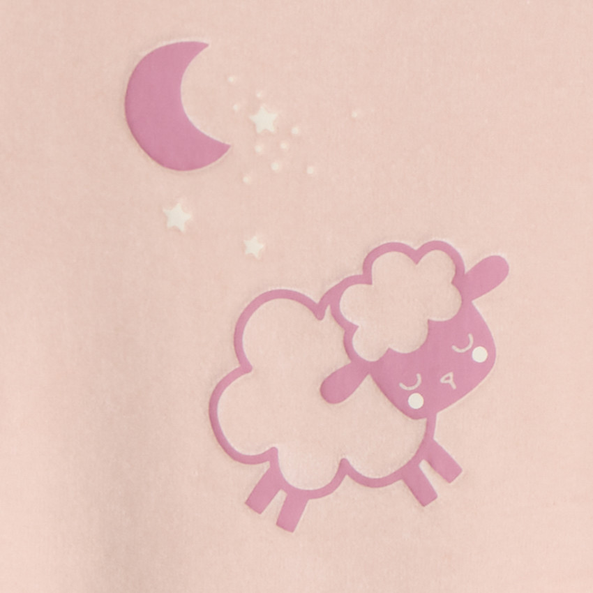 Φορμάκι βελουτέ μονόχρωμο με φαντεζί σχέδιο για bebe κορίτσι 