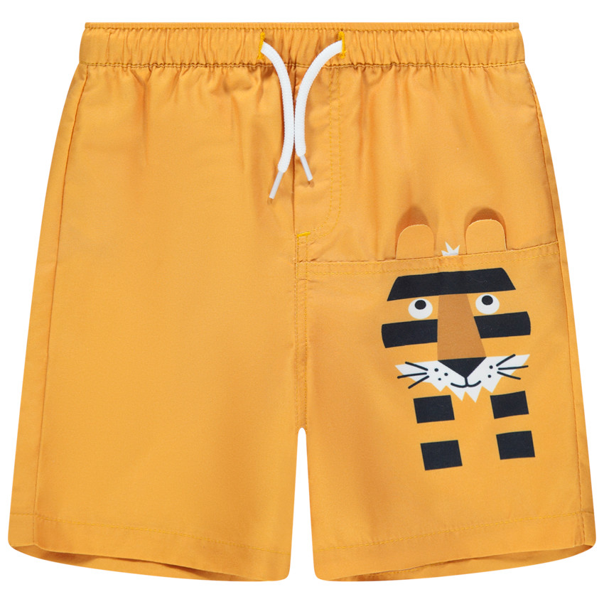 Short de bain print tigre à oreilles en relief Main Short de bain print tigre à oreilles en relief
